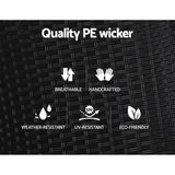 Gardeon 2PC Recliner Chairs Sun lounge Wicker Lounger Outdoor Furniture Adjustable Black - 45-Degree Angle