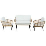 Gardeon 4-Piece Outdoor Sofa Set Rattan Lounge Setting Table Chairs - Side View