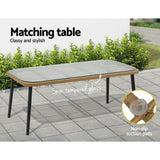 Gardeon 4-Piece Outdoor Sofa Set Rattan Lounge Setting Table Chairs - Rear View