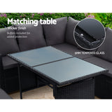 Gardeon Outdoor Furniture Dining Setting Sofa Set Lounge Wicker 8 Seater Black - Top-Down View