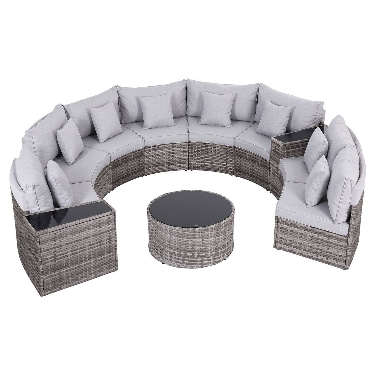 Gardeon 8 Seater Outdoor Sofa Set 11PCS Table Chair Set Garden Rattan Furniture