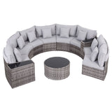 Gardeon 8 Seater Outdoor Sofa Set 11PCS Table Chair Set Garden Rattan Furniture - Side View