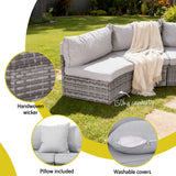 Gardeon 8 Seater Outdoor Sofa Set 11PCS Table Chair Set Garden Rattan Furniture - 45-Degree Angle