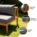 Gardeon 4 Pieces Outdoor Sofa Set 5-Seater Wooden Bench with Built-in Side Table - Close-Up Angle