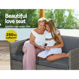 Gardeon 4-Piece Outdoor Sofa Set Wicker Couch Lounge Setting Grey - Top-Down View