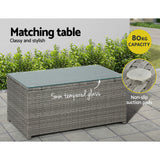 Gardeon 4-Piece Outdoor Sofa Set Wicker Couch Lounge Setting Grey - Rear View