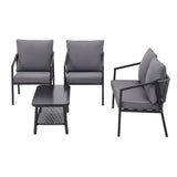 Gardeon 4 Seater Outdoor Sofa Set 4PCS Table Chair Setting Patio Furniture