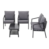 Gardeon 4 Seater Outdoor Sofa Set 4PCS Table Chair Setting Patio Furniture - Side View
