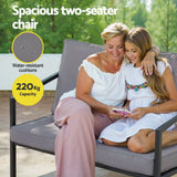 Gardeon 4 Seater Outdoor Sofa Set 4PCS Table Chair Setting Patio Furniture - Top-Down View
