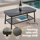 Gardeon 4 Seater Outdoor Sofa Set 4PCS Table Chair Setting Patio Furniture - Rear View