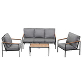 Gardeon 5 Seater Outdoor Sofa Set 4PCS Table Chair Garden Bench Patio Furniture - Side View