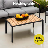 Gardeon 5 Seater Outdoor Sofa Set 4PCS Table Chair Garden Bench Patio Furniture - Rear View