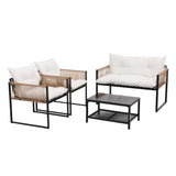 Gardeon 4 Seater Outdoor Sofa Set 4PCS Table Chair Set Garden Patio Furniture - Side View