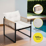 Gardeon 4 Seater Outdoor Sofa Set 4PCS Table Chair Set Garden Patio Furniture - 45-Degree Angle