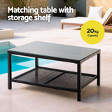 Gardeon 4 Seater Outdoor Sofa Set 4PCS Table Chair Set Garden Patio Furniture - Rear View