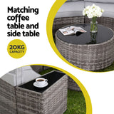 Gardeon 8 Seater Outdoor Sofa Set 14PCS Table Chair Set Rattan Patio Furniture - Close-Up Angle