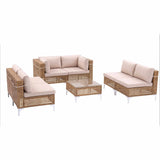 Gardeon 6 Seater Outdoor Sofa Set 7PCS Table Chair Set Garden Rattan Patio Furniture - Side View