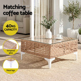 Gardeon 6 Seater Outdoor Sofa Set 7PCS Table Chair Set Garden Rattan Patio Furniture - Rear View