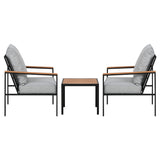 Gardeon 3PC Outdoor Furniture Bistro Set Lounge Setting Chairs Table Patio Black - Side View