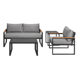 Gardeon Outdoor Sofa Set 3 Seater Corner Modular Lounge Setting Steel - Side View