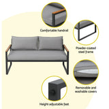 Gardeon Outdoor Sofa Set 3 Seater Corner Modular Lounge Setting Steel - Top-Down View