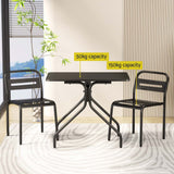 Gardeon 3PC Outdoor Bistro Set Patio Furniture Steel Table and Chairs Black - 45-Degree Angle