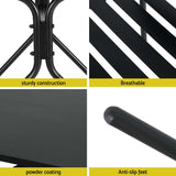 Gardeon 3PC Outdoor Bistro Set Patio Furniture Steel Table and Chairs Black - Rear View