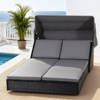 Gardeon Outdoor Day Bed Sun Lounge Setting Wicker Lounger Patio Furniture