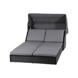 Gardeon Outdoor Day Bed Sun Lounge Setting Wicker Lounger Patio Furniture - Front View