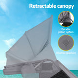 Gardeon Outdoor Day Bed Sun Lounge Setting Wicker Lounger Patio Furniture - Low Angle