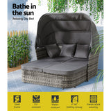 Gardeon Outdoor Sun Lounge Setting Patio Furniture Wicker Sofa Garden Day Bed - Top-Down View