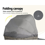 Gardeon Outdoor Sun Lounge Setting Patio Furniture Wicker Sofa Garden Day Bed - Rear View