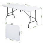 Gardeon 180cm Folding Table Portable Fold-in-Half with Handle Camping Picnic