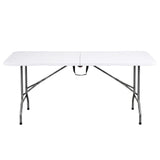 Gardeon 180cm Folding Table Portable Fold-in-Half with Handle Camping Picnic - Side View