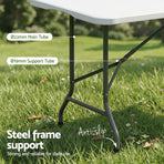 Gardeon 180cm Folding Table Portable Fold-in-Half with Handle Camping Picnic