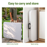 Gardeon 180cm Folding Table Portable Fold-in-Half with Handle Camping Picnic - Low Angle
