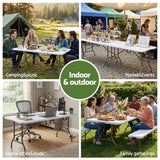 Gardeon 180cm Folding Table Portable Fold-in-Half with Handle Camping Picnic - Extra Image