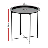 Gardeon Coffee Side Table Steel Outdoor Furniture Indoor Desk Patio Garden - Front View