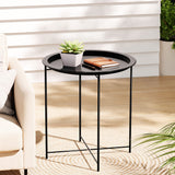 Gardeon Coffee Side Table Steel Outdoor Furniture Indoor Desk Patio Garden - Close-Up Angle