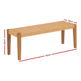 Gardeon Outdoor Garden Bench Seat Dining Acacia Wood 2-Seater Patio Furniture - Front View