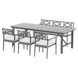Gardeon Outdoor Dining Set 5 Piece Wooden Table Chairs Setting Grey