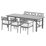 Gardeon Outdoor Dining Set 5 Piece Wooden Table Chairs Setting Grey - Side View