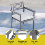 Gardeon Outdoor Dining Set 5 Piece Wooden Table Chairs Setting Grey - 45-Degree Angle