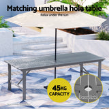 Gardeon Outdoor Dining Set 5 Piece Wooden Table Chairs Setting Grey
