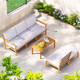Gardeon 5-Seater Outdoor Sofa Set Wooden Lounge Setting 6PCS - Top-Down View