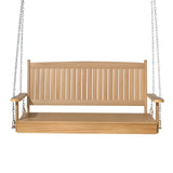 Gardeon Porch Swing Chair With Chain Outdoor Furniture Wooden Bench 2 Seat Teak - Side View