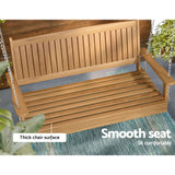 Gardeon Porch Swing Chair With Chain Outdoor Furniture Wooden Bench 2 Seat Teak - Rear View