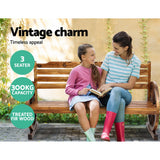 Gardeon Outdoor Garden Bench Wooden 3 Seat Wagon Chair Lounge Patio Furniture - Top-Down View