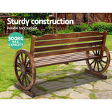 Gardeon Outdoor Garden Bench Wooden 3 Seat Wagon Chair Lounge Patio Furniture - 45-Degree Angle