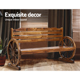 Gardeon Outdoor Garden Bench Wooden 3 Seat Wagon Chair Lounge Patio Furniture - Rear View